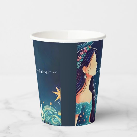 Gobelets En Papier Dark Fun Star Prom Starry Night Sky Quinceanera (Gauche)
