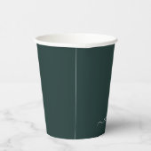 Gobelets En Papier Dark Green Modern Script Nom du monogramme (Droite)