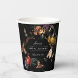 Gobelets En Papier Dark Moody Romantic Floral Fête des mariées néerla<br><div class="desc">Des flores aux tons de bijoux foncés inspirés des maîtres hollandais. Customisez la couleur de forme hexagonale et la couleur arrière - plan. Tout le texte est modifiable.</div>