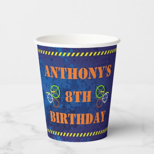 Gobelets En Papier Dart Blaster Soldier fête d'anniversaire (Verso)