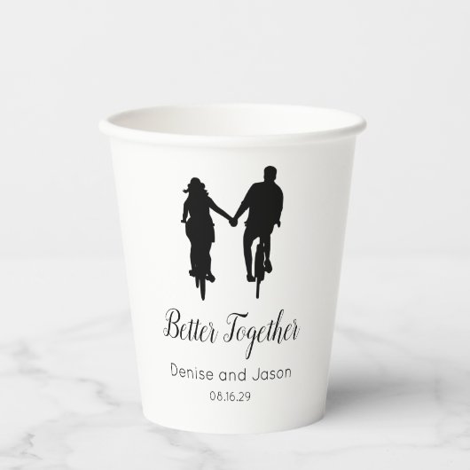 Gobelets en papier de mariage à thème de bicyclett (Recto)