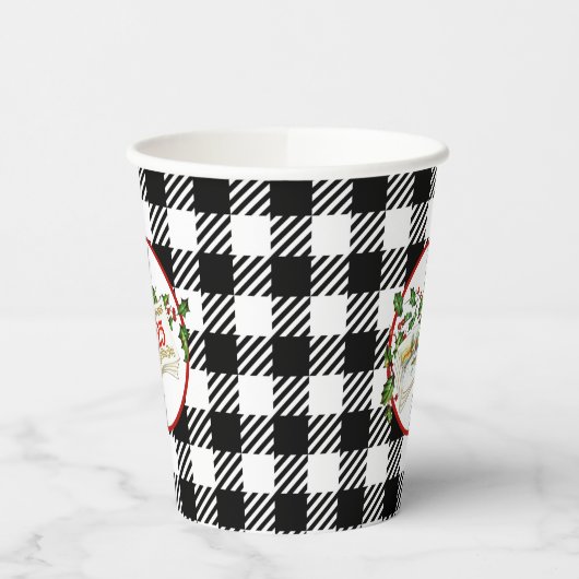 Gobelets En Papier Décembre 25 8oz Coupe Papier, Lid : Aucun (Gauche)