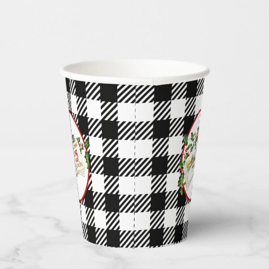 Gobelets En Papier Décembre 25 8oz Coupe Papier, Lid : Aucun (Droite)