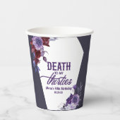 Gobelets En Papier Décès à mes trente Floral 40e Anniversaire (Recto)