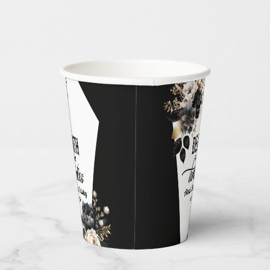 Gobelets En Papier Décès à mes vingt Floral 30e Anniversaire (Droite)