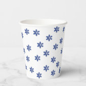 Gobelets En Papier Déclenchement de plusieurs flocons bleus (Verso)