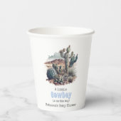 Gobelets En Papier Décor Baby shower petit cowboy Western Blue Boy (Verso)