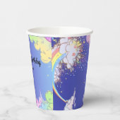 Gobelets En Papier Décor de fête d'anniversaire Rainbow personnalisab (Gauche)