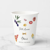 Gobelets En Papier Décor de Fête des mariées plus italien (Recto)