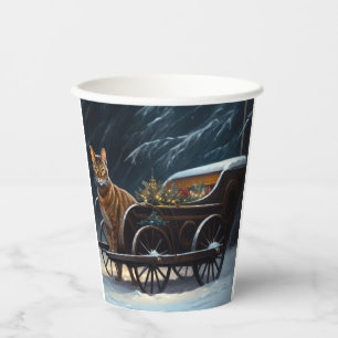 Gobelets En Papier Décor de Noël Abyssinian Snowy Sleigh Ride