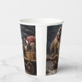 Gobelets En Papier Décor de Noël de Bulldog Snowy Sleigh (Droite)