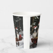 Gobelets En Papier Décor de Noël japonais Chin Snowy Sleigh (Droite)