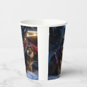 Gobelets En Papier Décor de Noël Lapphund Snowy Sleigh (Gauche)