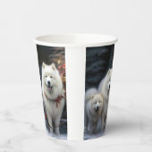 Gobelets En Papier Décor de Noël Samoyed Snowy Sleigh (Gauche)