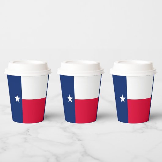 Gobelets En Papier Décor design du drapeau d'état du Texas (Multi)