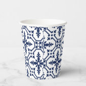 Gobelets En Papier Décor géométrique bleu carrelage marocain (Droite)