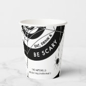 Gobelets En Papier Décoration Halloween  | Papercup noir et blanc (Verso)