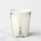 Gobelets En Papier Decorative Floral Frame with Pearls Paper Cups (Droite)