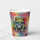 Gobelets En Papier Découvrez la magnifique grenouille captivante (Recto)