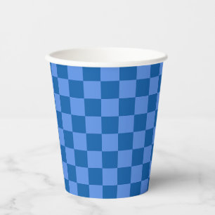 Gobelets En Papier Découvrez l'attrait du motif damier bleu