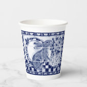 Gobelets En Papier Dedham Lapin Lapin Bleu foncé Bleu Blanc Cute Carr (Recto)
