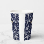 Gobelets En Papier Deep Navy Menorah William Morris Pattern (Gauche)