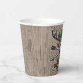 Gobelets En Papier Deer Elk Hunter AJOUTER NOM Bow Hunter Lodge Cabin (Droite)