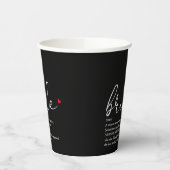 Gobelets En Papier Définition de mariée Baby Shower Noir Et Rouge (Gauche)