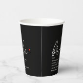 Gobelets En Papier Définition de mariée Baby Shower Noir Et Rouge (Droite)