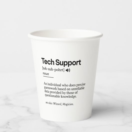 Gobelets En Papier Définition de support technique amusante | Bureau (Recto)