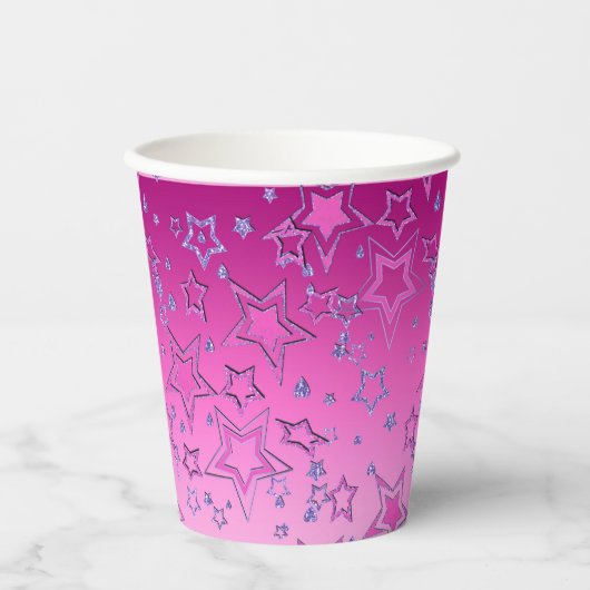 Gobelets En Papier Dégradé de Noël parties scintillant brillant confe (Recto)