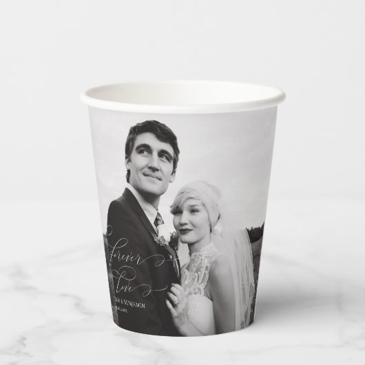 Gobelets En Papier Déjeuner de mariage photo d'amour éternel (Verso)