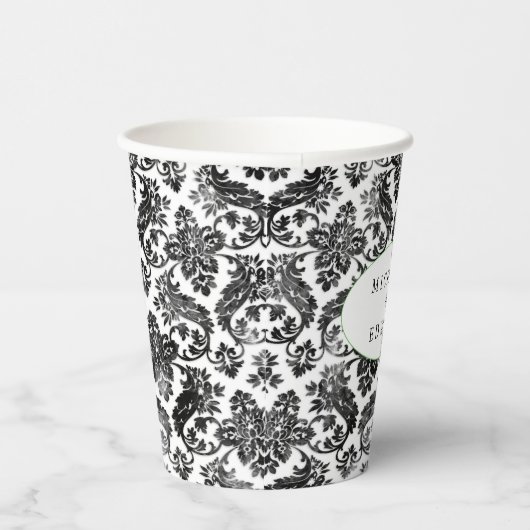 Gobelets En Papier Délicats tasses en papier dentelle noire de Grunge (Droite)