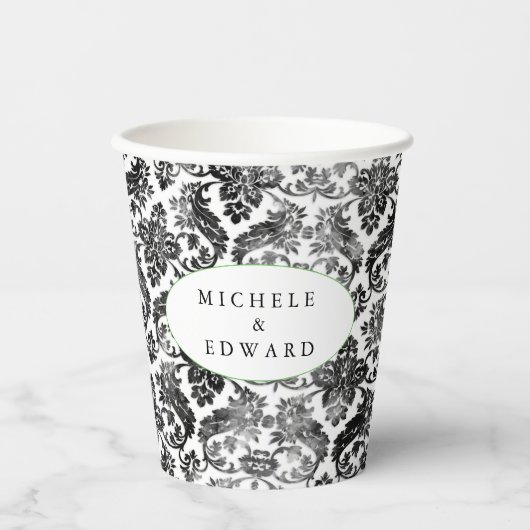 Gobelets En Papier Délicats tasses en papier dentelle noire de Grunge (Recto)