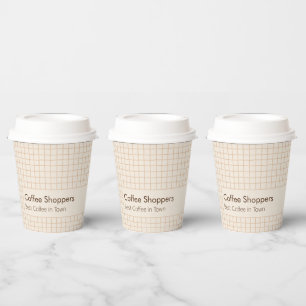 Gobelets En Papier Délicieuse crémeuse Brown À damiers Motif avec log