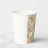 Gobelets En Papier Délicieux Motif Daisy sur Pastel Arrière - plan (Droite)