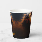 Gobelets En Papier Démon foncé avec halloween de fumée orange (Verso)