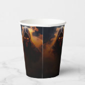 Gobelets En Papier Démon foncé avec halloween de fumée orange (Droite)