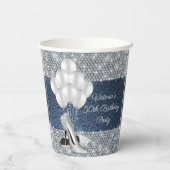 Gobelets En Papier Denim Diamond Anniversaire Coupes de papier (Verso)