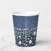 Gobelets En Papier Denim & Diamonds Blue Jean Bling Anniversaire Part (Droite)