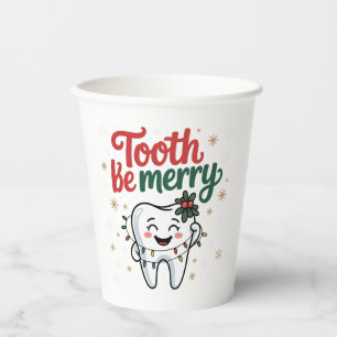 Gobelets En Papier Dent Pour Être Joyeux Drôle Dentiste Noël Dentaire