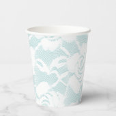 Gobelets En Papier Dentelle blanche rose de menthe (Verso)