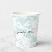 Gobelets En Papier Dentelle blanche rose de menthe (Recto)