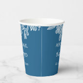 Gobelets En Papier Dentelle blanche sur Mariage bleu (Droite)