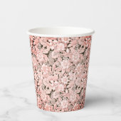 Gobelets En Papier Dentelle de mariage rose vintage (Verso)