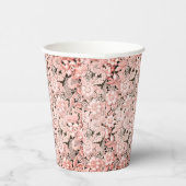 Gobelets En Papier Dentelle de mariage rose vintage (Droite)