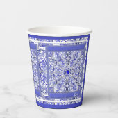 Gobelets En Papier Dentelle en céramique Bleu de Grèce (Verso)