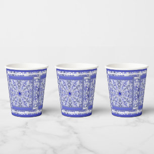 Gobelets En Papier Dentelle en céramique Bleu de Grèce