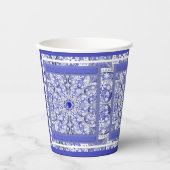 Gobelets En Papier Dentelle en céramique Bleu de Grèce (Recto)