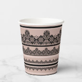 Gobelets En Papier Dentelle noire, ajourée, arrière - plan marron, be (Verso)